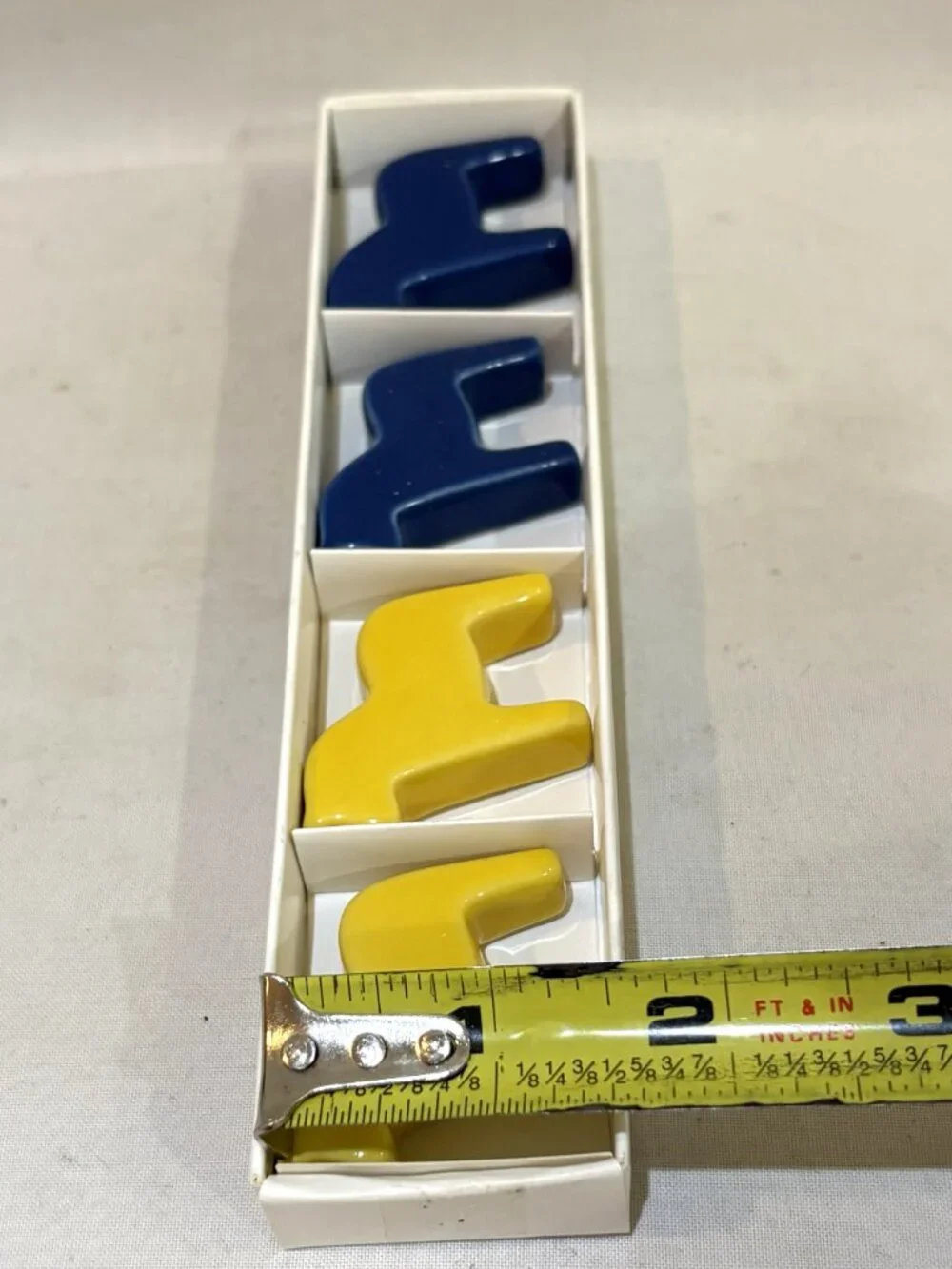 IKEA SNABBAKAT Pottery Dalla Horse Chopstick Rest Set of 4 NIB Blue Yellow